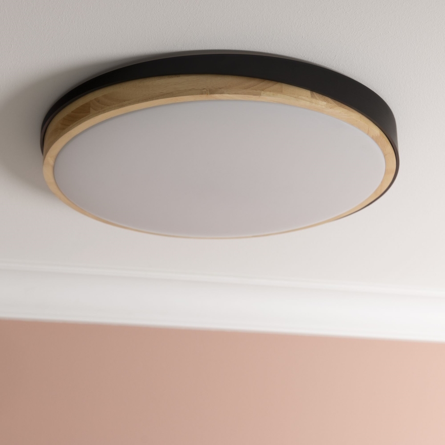 Brilliant - Himmennettävä LED-kattovalaisin BAARLO LED/36W/230V 3000-6500K halkaisija 50 cm musta/kumiviikuna + kauko-ohjaus - FSC sertifioitu