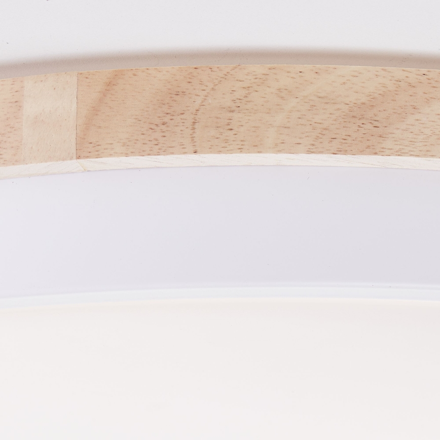 Brilliant - Himmennettävä LED-kattovalaisin BAARLO LED/36W/230V 3000-6500K halkaisija 50 cm valkoinen/kumiviikuna + kauko-ohjaus - FSC sertifioitu