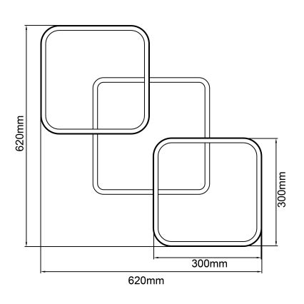 Brilliant - Himmennettävä LED-kattovalaisin DENNET LED/40W/230V 3000K 62x62 cm
