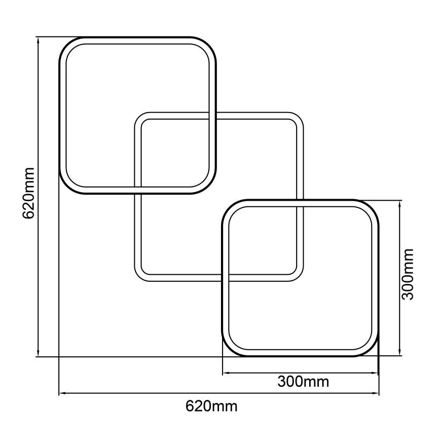 Brilliant - Himmennettävä LED-kattovalaisin DENNET LED/40W/230V 3000K 62x62 cm