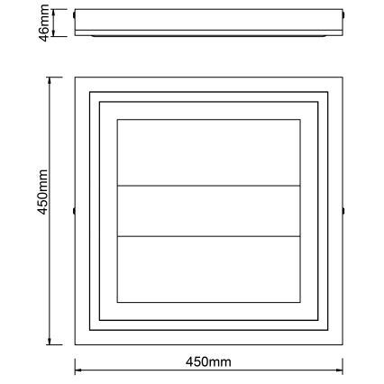 Brilliant - Himmennettävä LED-kattovalaisin RHEA LED/24W/230V 3000K 45x45 cm