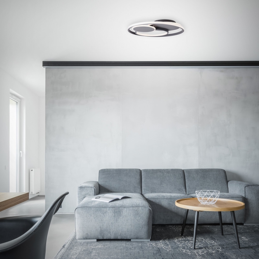 Brilliant - Himmennettävä LED-kattovalaisin RUNDA LED/50W/230V 3000-6500K musta + kauko-ohjaus