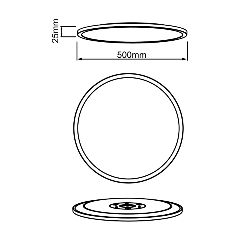 Brilliant – TUCO himmennettävä LED-kattovalaisin, 33 W, 230 V, 3000–6500 K, Ø 50 cm, musta, kaukosäädin mukana