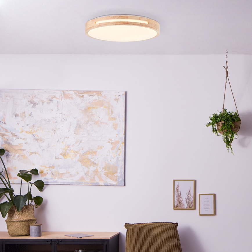 Brilliant - Himmennettävä LED-kattovalaisin WOODBURY LED/24W/230V halkaisija 39 cm kumiviikuna
