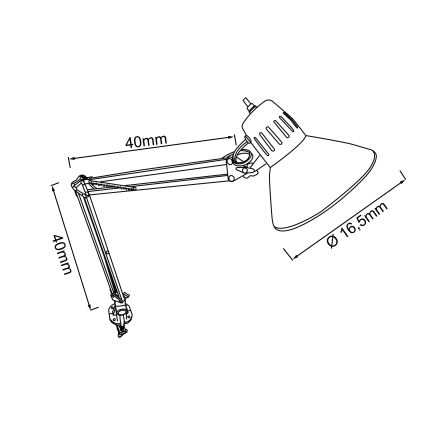Brilliant - HOBBY pöytälamppu klipsillä 1xE27/40W/230V musta