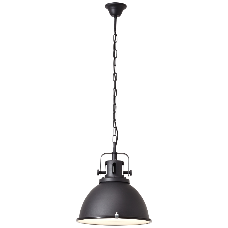 Brilliant - JESPER GLAS, ketjulla ripustettava kattokruunu 1xE27/60W/230V musta