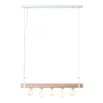Brilliant - Kattokruunu narulla WHITEWOOD 5xE27/30W/230V