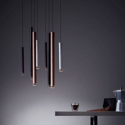 Brilliant - himmennettävä LED-riippuvalaisin kaapelilla CEMBALO LED/32W/230V mattakromi/musta/ruskea
