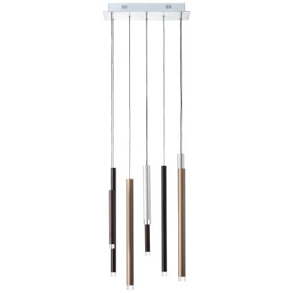 Brilliant - himmennettävä LED-riippuvalaisin kaapelilla CEMBALO LED/32W/230V mattakromi/musta/ruskea