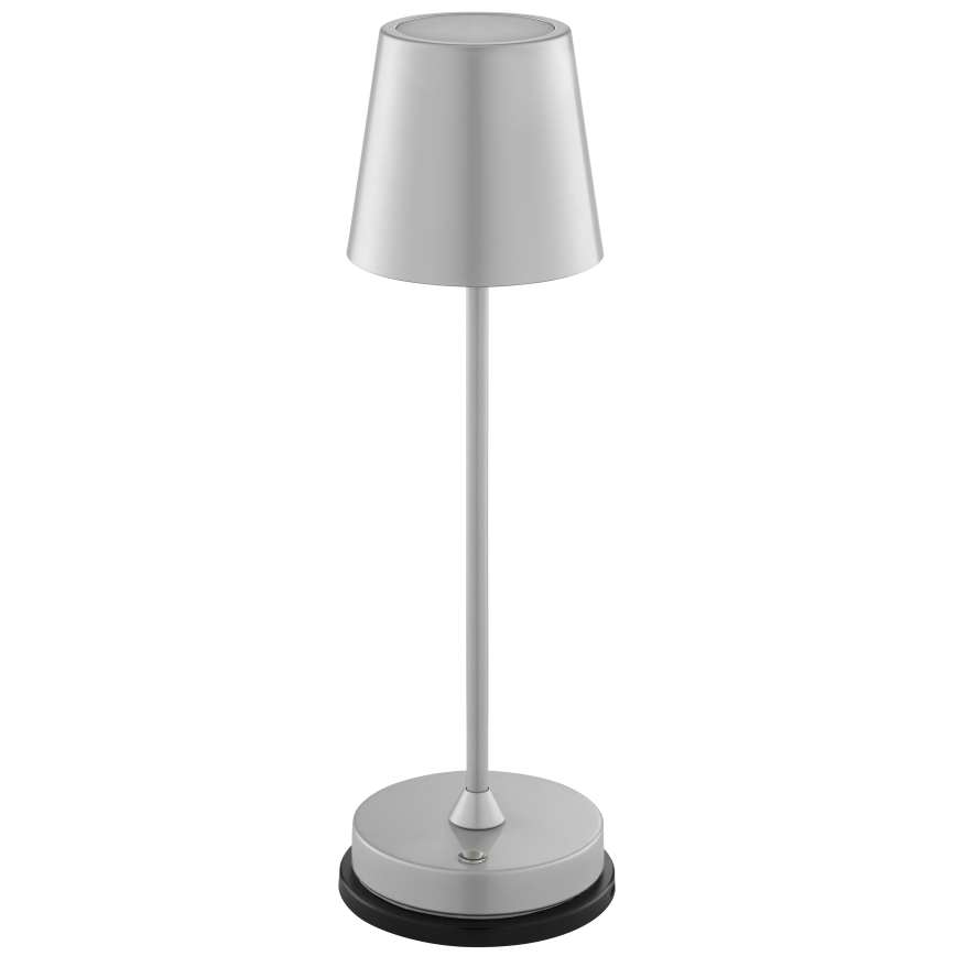 Brilliant - ELORA himmennettävä ladattava kosketusohjattu ulkokäyttöön tarkoitettu pöytälamppu LED/2,5W/5V 2700K 2600 mAh IP44 hopea