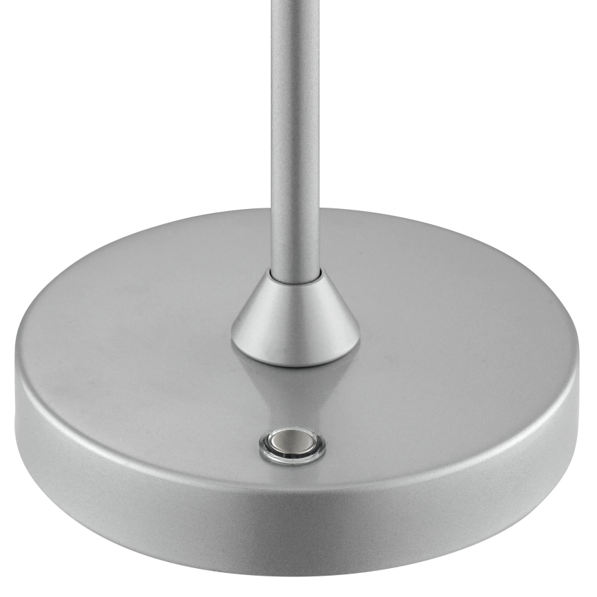 Brilliant - ELORA himmennettävä ladattava kosketusohjattu ulkokäyttöön tarkoitettu pöytälamppu LED/2,5W/5V 2700K 2600 mAh IP44 hopea