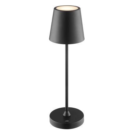 Brilliant - himmennettävä ladattava kosketusohjattu ulkokäyttöinen pöytävalaisin ELORA LED/2,5W/5V 2700K 2600 mAh IP44 musta