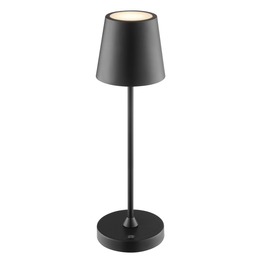 Brilliant - himmennettävä ladattava kosketusohjattu ulkokäyttöinen pöytävalaisin ELORA LED/2,5W/5V 2700K 2600 mAh IP44 musta