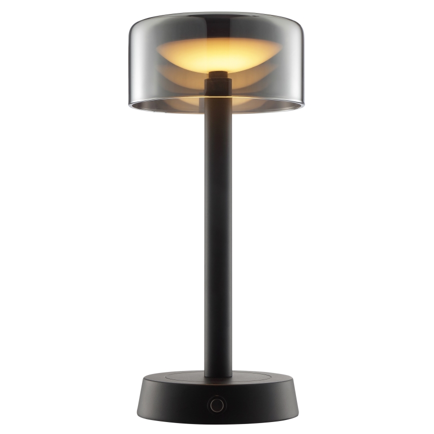 Brilliant - RAZOR himmennettävä ladattava kosketusohjattu ulkokäyttöön tarkoitettu pöytävalaisin LED/2,5W/5V 2700K 2600 mAh IP44 musta