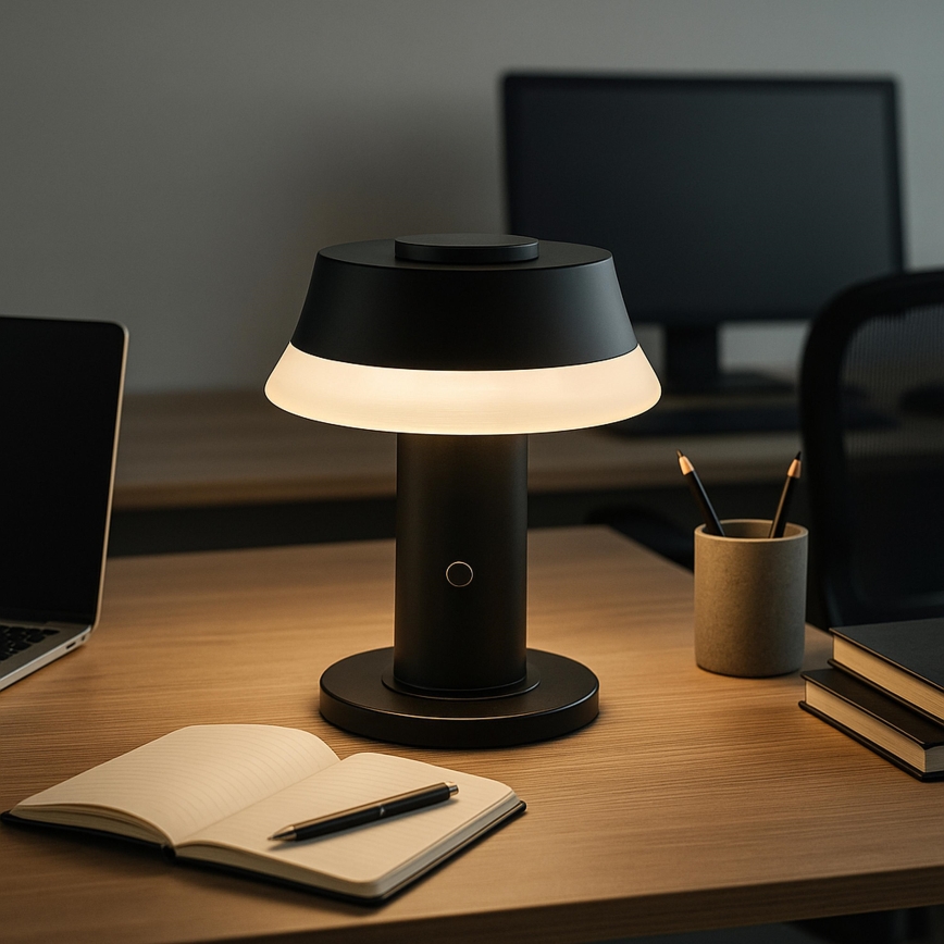Brilliant - LED himmennettävä ladattava kosketustoiminen pöytälamppu KINICH LED/2,5W/5V 2700K 2600 mAh musta