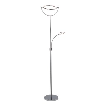 Brilliant - LED-himmennettävä lattiavalaisin DEMIAN 2xLED/12W/230V kiiltävä kromi