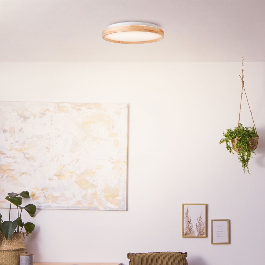Brilliant - LED-kattovalaisin ALSON LED/26W/230V 3000/4500K halkaisija 39,5 cm kumiviikuna - FSC sertifioitu