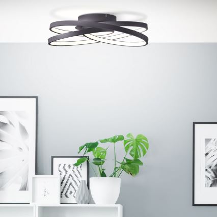 Brilliant - LED-kattovalaisin LABYRINTH LED/40W/230V halkaisija 39,5 cm musta