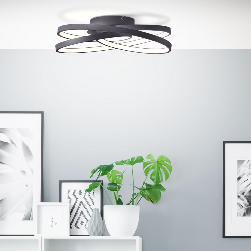 Brilliant - LED-kattovalaisin LABYRINTH LED/40W/230V halkaisija 39,5 cm musta