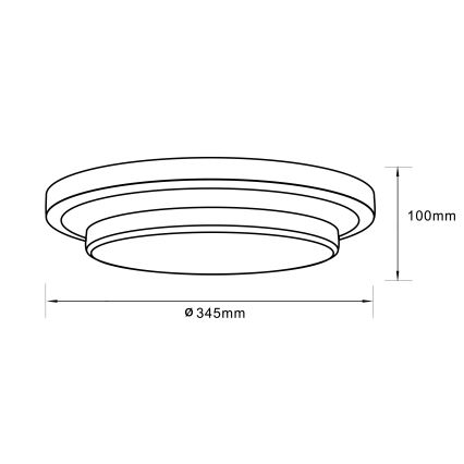 Brilliant - LED-kattovalaisin MALMÖ LED/12W/230V 3000K halkaisija 34,5 cm musta