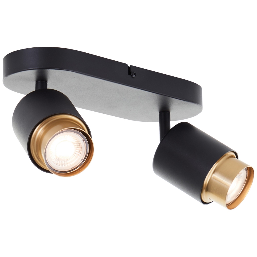 Brilliant - LED-kohdevalaisin COVELO 2xGU10/5W/230V musta/kulta