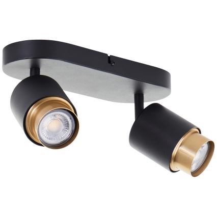 Brilliant - LED-kohdevalaisin COVELO 2xGU10/5W/230V musta/kulta