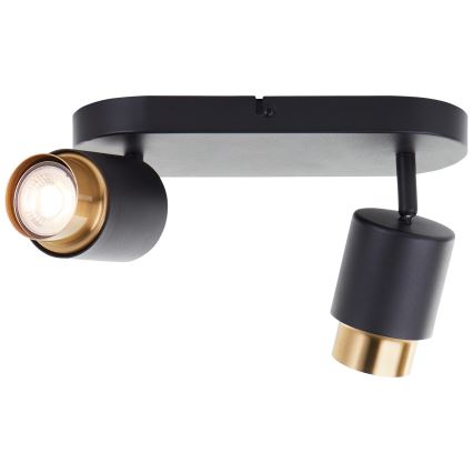 Brilliant - LED-kohdevalaisin COVELO 2xGU10/5W/230V musta/kulta