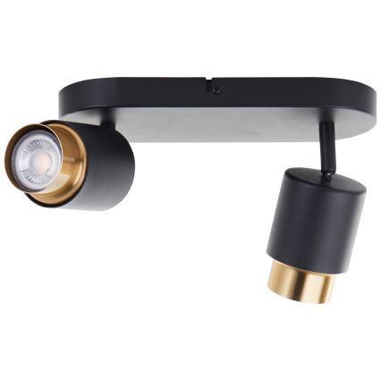 Brilliant - LED-kohdevalaisin COVELO 2xGU10/5W/230V musta/kulta