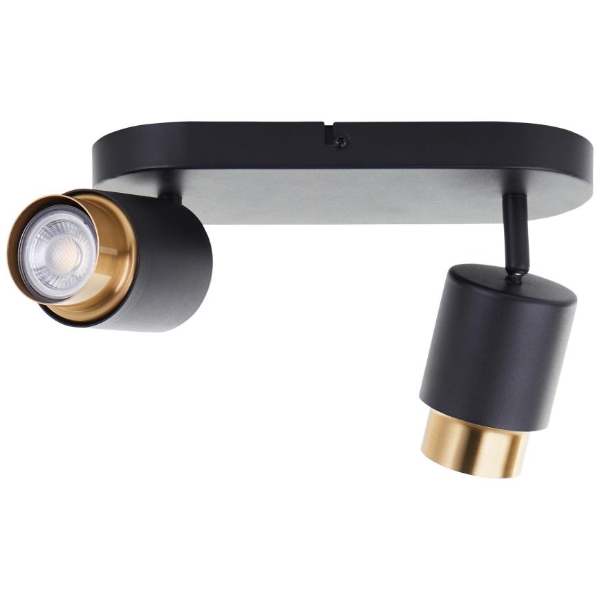 Brilliant - LED-kohdevalaisin COVELO 2xGU10/5W/230V musta/kulta