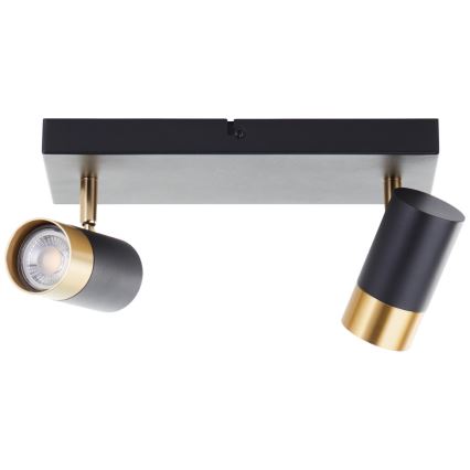 Brilliant - LED-kohdevalaisin COVELO 2xGU10/5W/230V musta/kulta