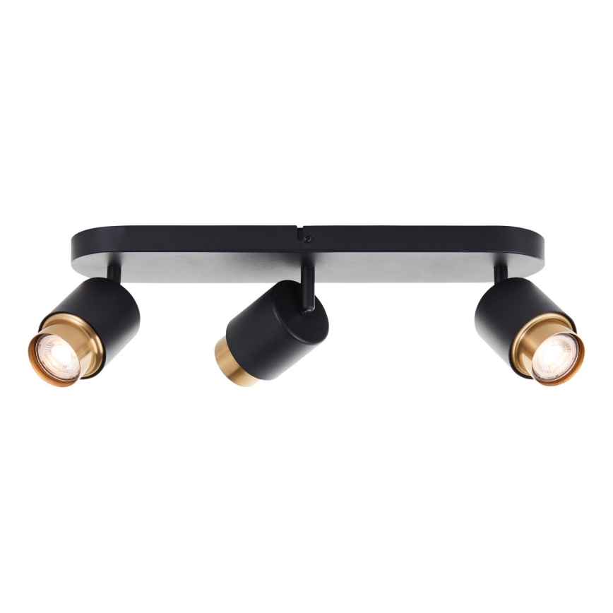 Brilliant - LED-kohdevalaisin COVELO 3xGU10/5W/230V musta/kultainen