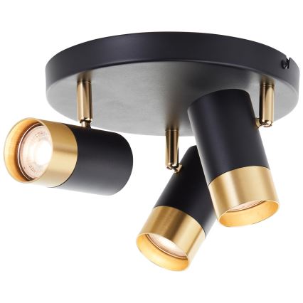 Brilliant - LED-kohdevalaisin VIGOLO 3xGU10/5W/230V musta/kultainen