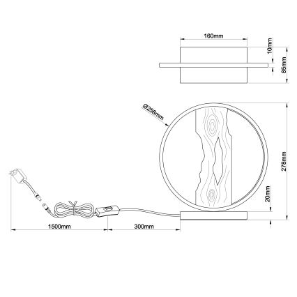 Brilliant - LED-pöytävalaisin CHAUMONT LED/7,5W/230V mänty - FSC sertifioitu