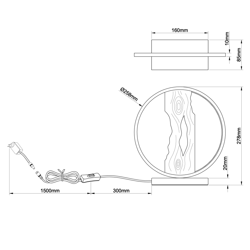 Brilliant - LED-pöytävalaisin CHAUMONT LED/7,5W/230V mänty - FSC sertifioitu