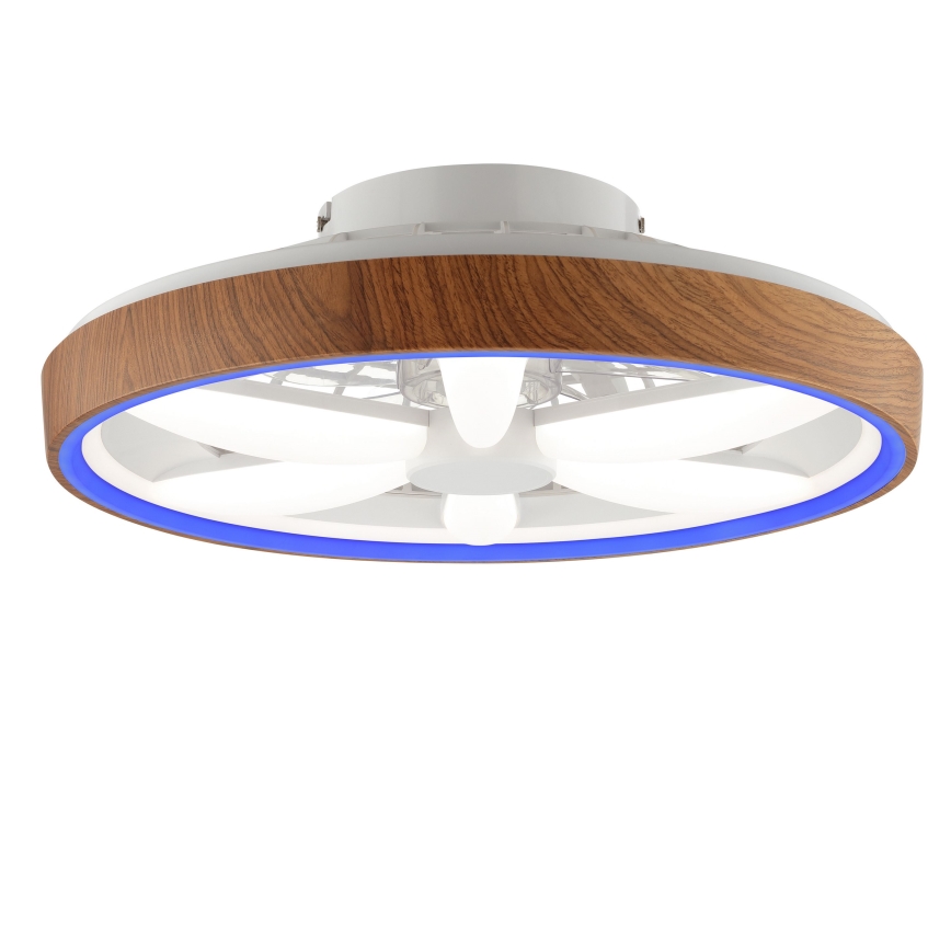 Brilliant - LED RGBW Himmennettävä kattotuuletin GAIANO LED/24W/230V 2700-6500K halkaisija 48 cm ruskea + kauko-ohjaus