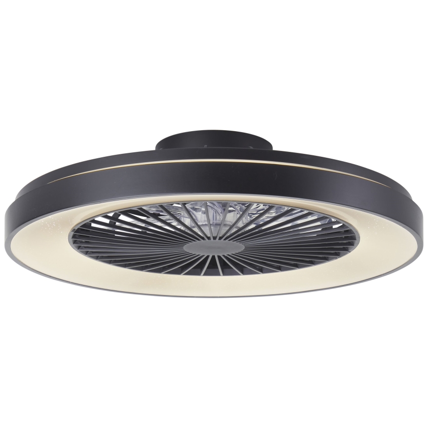 Brilliant - LED RGBW Himmennettävä kattotuuletin MAZZARO LED/24W/230V 3000-6500K halkaisija 58 cm musta + kauko-ohjaus