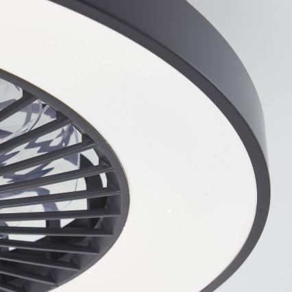 Brilliant - LED RGBW Himmennettävä kattotuuletin MAZZARO LED/24W/230V 3000-6500K halkaisija 58 cm musta + kauko-ohjaus