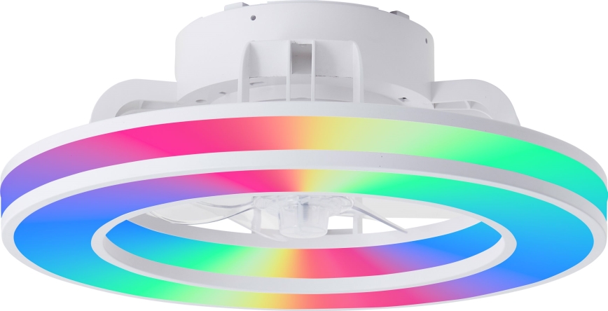 Brilliant - LED RGBW Himmennettävä kattotuuletin MONDELLO LED/26W/230V 2700-6500K halkaisija 41,5 cm valkoinen + kauko-ohjaus