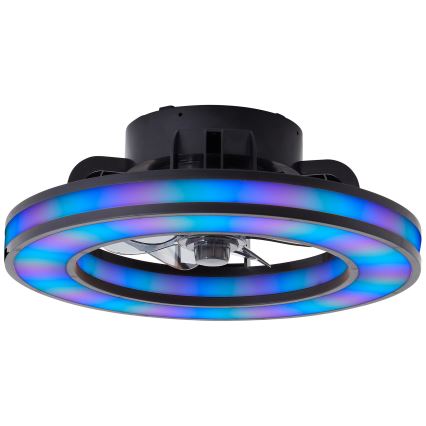Brilliant - LED RGBW Himmennettävä kattotuuletin MONDELLO LED/26W/230V 2700-6500K halkaisija 41 cm musta + kauko-ohjaus