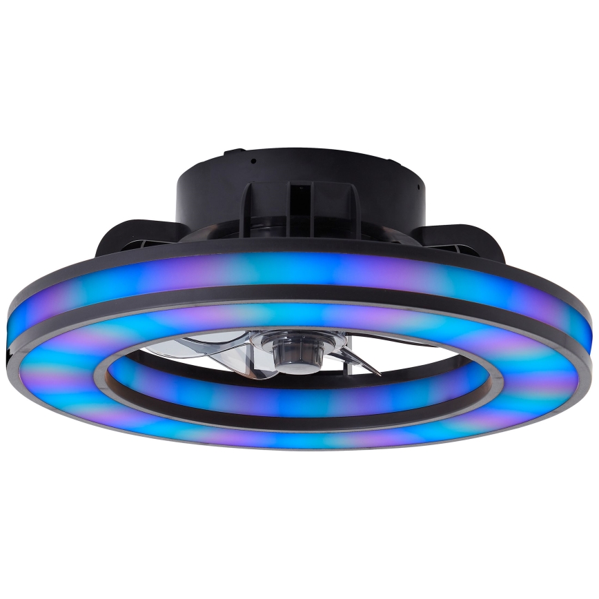 Brilliant - LED RGBW Himmennettävä kattotuuletin MONDELLO LED/26W/230V 2700-6500K halkaisija 41 cm musta + kauko-ohjaus