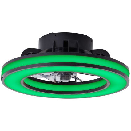 Brilliant - LED RGBW Himmennettävä kattotuuletin MONDELLO LED/26W/230V 2700-6500K halkaisija 41 cm musta + kauko-ohjaus