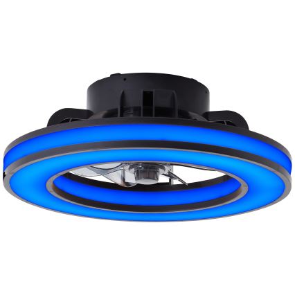 Brilliant - LED RGBW Himmennettävä kattotuuletin MONDELLO LED/26W/230V 2700-6500K halkaisija 41 cm musta + kauko-ohjaus