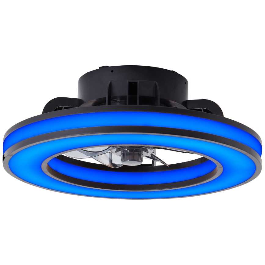 Brilliant - LED RGBW Himmennettävä kattotuuletin MONDELLO LED/26W/230V 2700-6500K halkaisija 41 cm musta + kauko-ohjaus