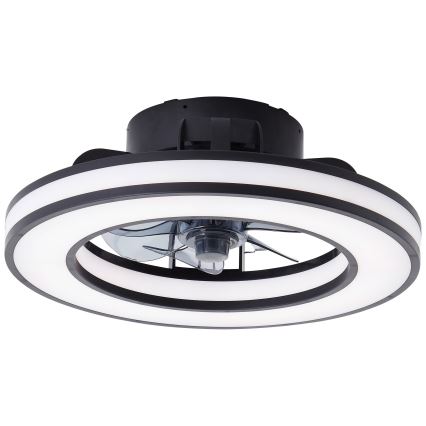 Brilliant - LED RGBW Himmennettävä kattotuuletin MONDELLO LED/26W/230V 2700-6500K halkaisija 41 cm musta + kauko-ohjaus