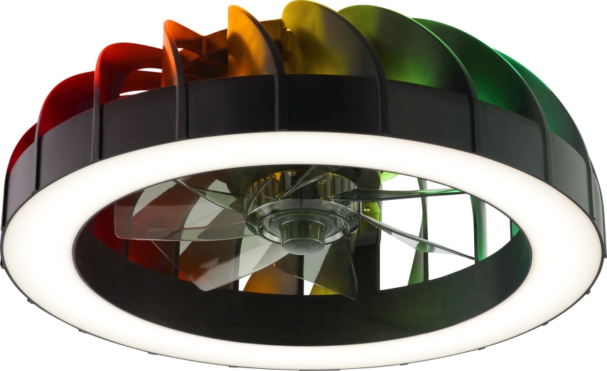 Brilliant - LED RGBW himmennettävä kattotuuletin valolla FANORA LED/30W/230V 2700-6500K halkaisija 46 cm musta + kaukosäädin