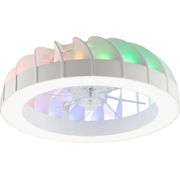 Brilliant - LED RGBW himmennettävä kattotuuletin valolla FANORA LED/30W/230V 2700-6500K Ø 46 cm valkoinen + kaukosäädin