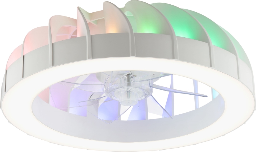 Brilliant - LED RGBW himmennettävä kattotuuletin valolla FANORA LED/30W/230V 2700-6500K Ø 46 cm valkoinen + kaukosäädin