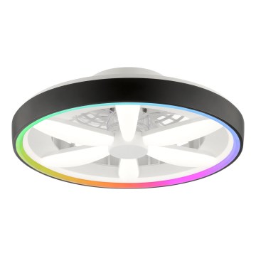 Brilliant - LED RGBW Himmennettävä kattotuuletin valolla GAIANO LED/48W/230V 2700-6500K musta + kauko-ohjaus