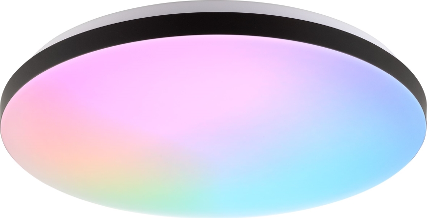 Brilliant - LED RGBW himmennettävä kattovalaisin LIVIO LED/20W/230V 3000-6500K halkaisija 38,5 cm musta + kaukosäädin