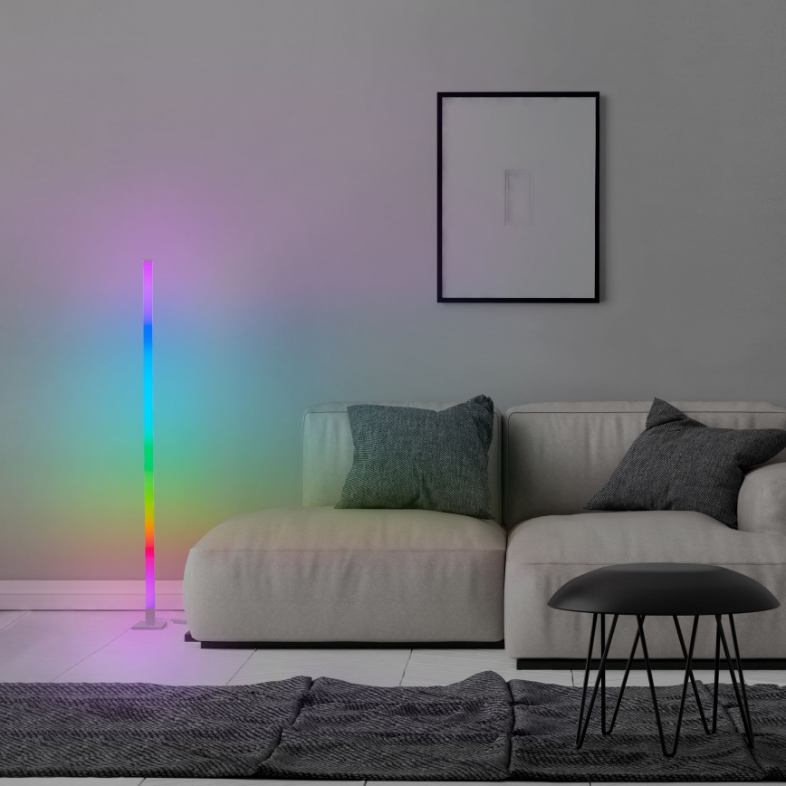 Brilliant - LED RGBW Himmennettävä lattiavalaisin NEELE LED/6,5W/230V valkoinen + kauko-ohjaus